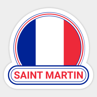 Saint Martin Country Badge - Saint Martin Flag Sticker